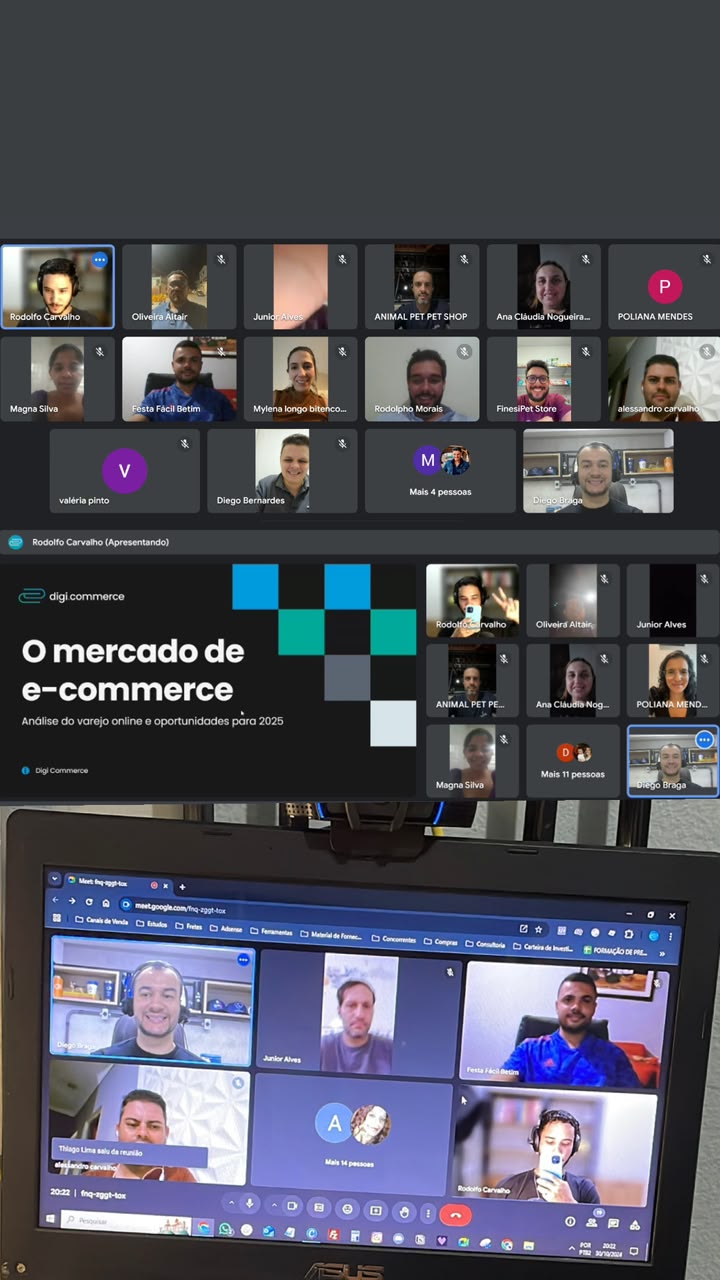 Live de e-commerce ao vivo com diversos alunos participando